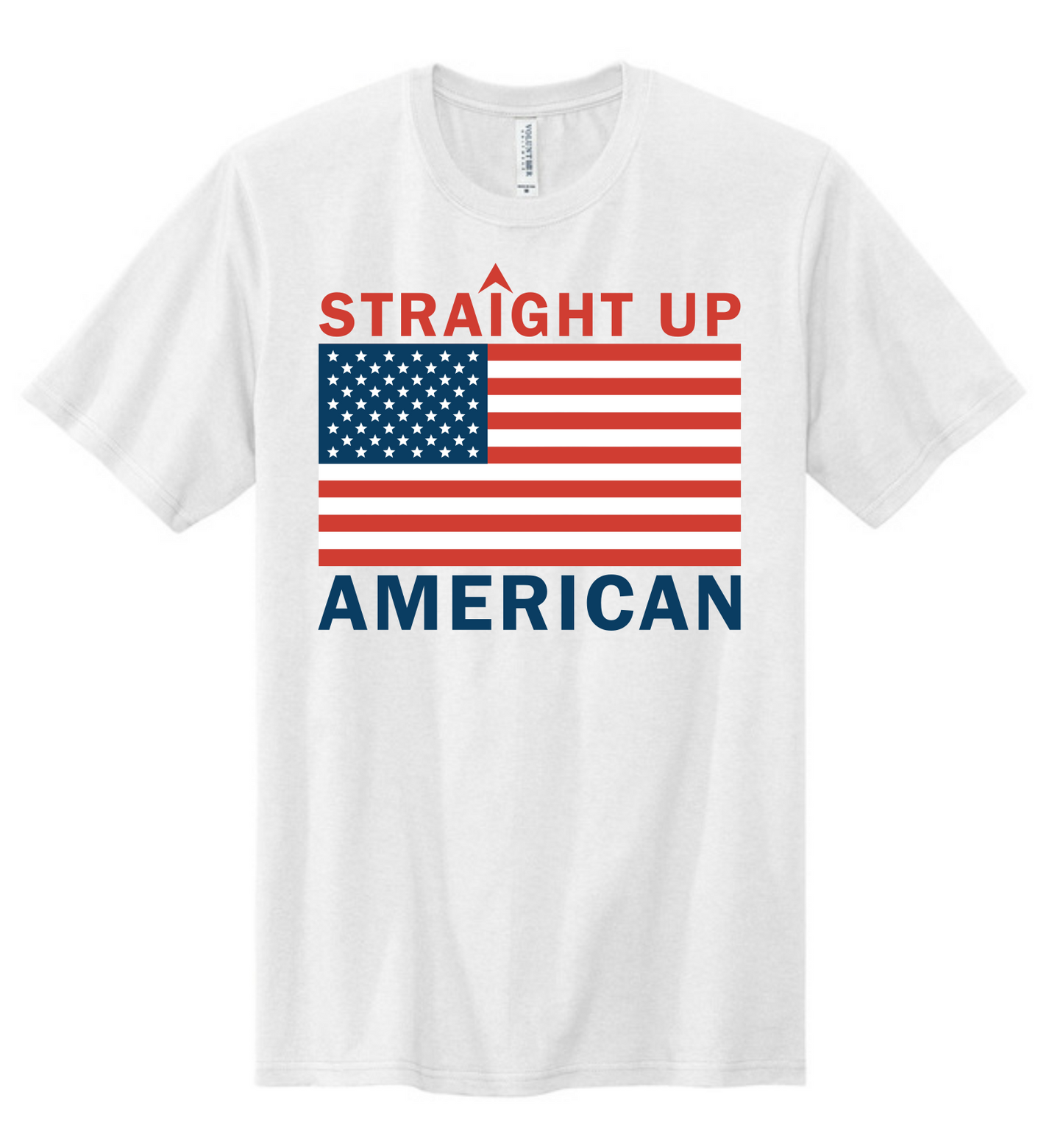 Straight Up American T-Shirt - White - Large Graphic