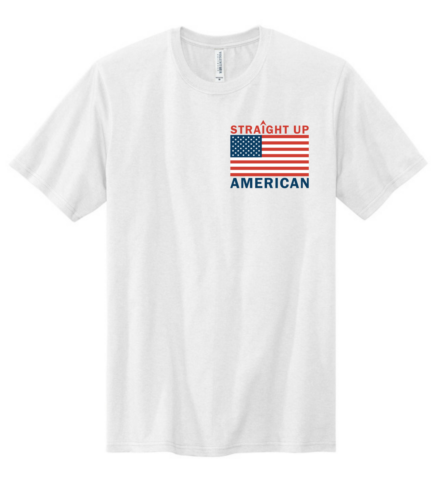 Straight Up American T-Shirt - White - Small Graphic